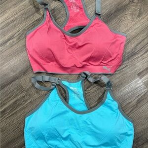Puma Women's Vibrant Pink and Aqua Sports Bras